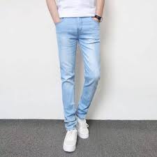 Slim Fit Mens Pant In Stretch Lite Blue